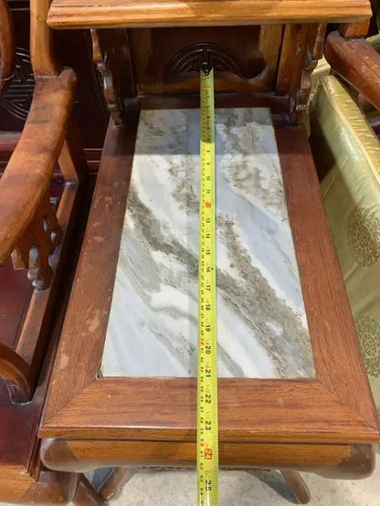Vintage Chinese Marble Inlay Armchair Set