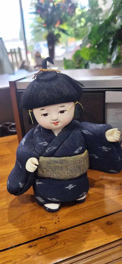 Set of 4 Japanese Ichimatsu Kimono Dolls