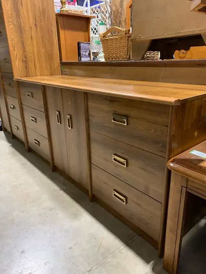 Oak Dresser with 6 drawers and 2 shelf cupboard