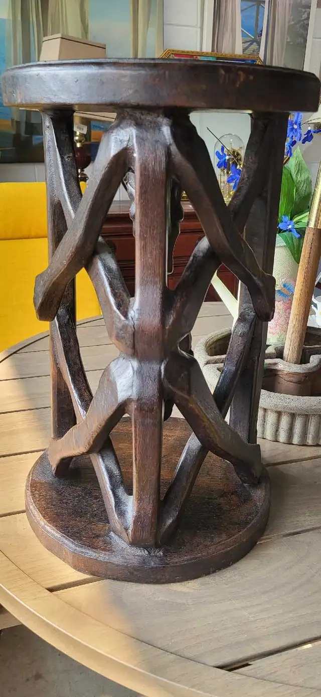 Hand-Carved Wooden Stool from Kenya