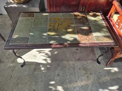 Tiled Top Coffee Table with Metal Legs