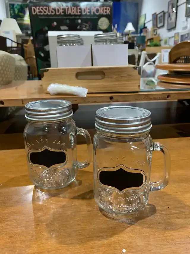 Glass Mason with lids Jar Set of 9 including tray