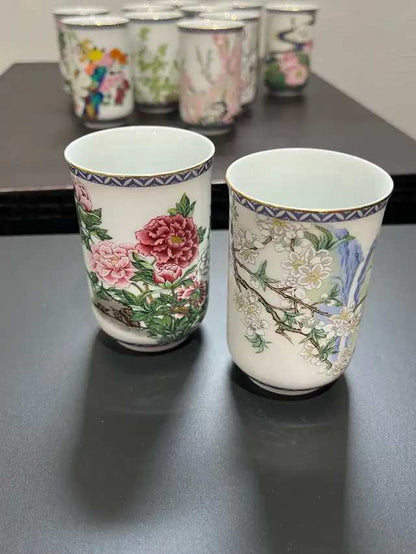 Vintage Floral Sake Cups