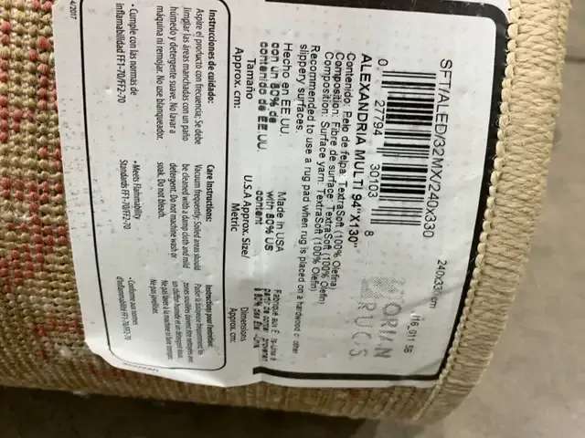Large Area Rugs approx 8x11’ - 2 available