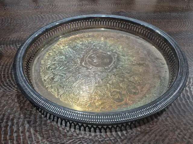 EP Brass Silver Plated Wine Goblets and Tray