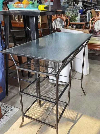 Glass Top Metal Console Table