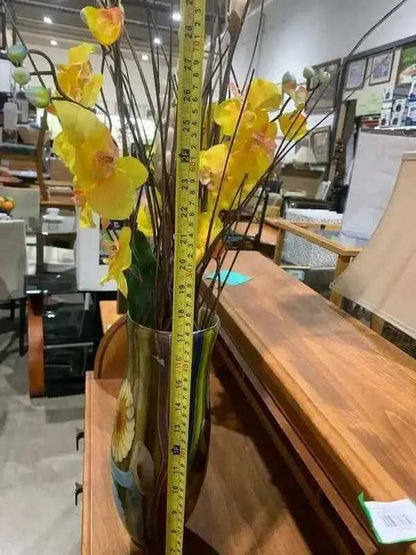 Murano Primary Colour Artvase with Flowers