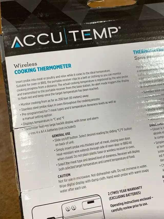 Accu Temp Wireless Cooking Thermometer