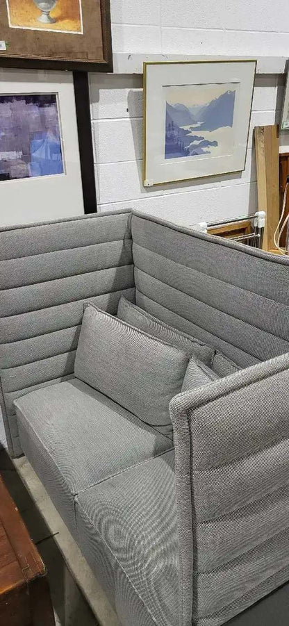 Vitra High-Back Gray Fabric Settee Couch with Alcove 2 Available