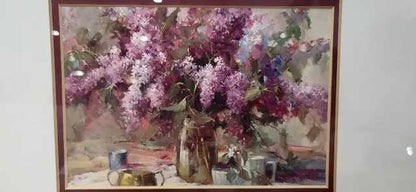 Art in Motion Lilac Floral Framed Print 13x11