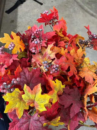Fall Floral Arrangement in Black Planter