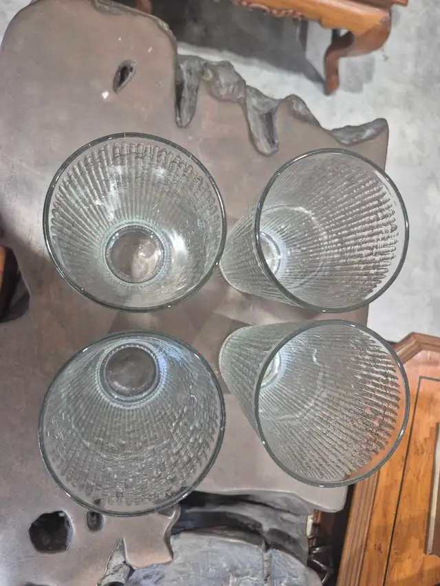 Jeanette-Styled Ribbed Glass Tumblers
