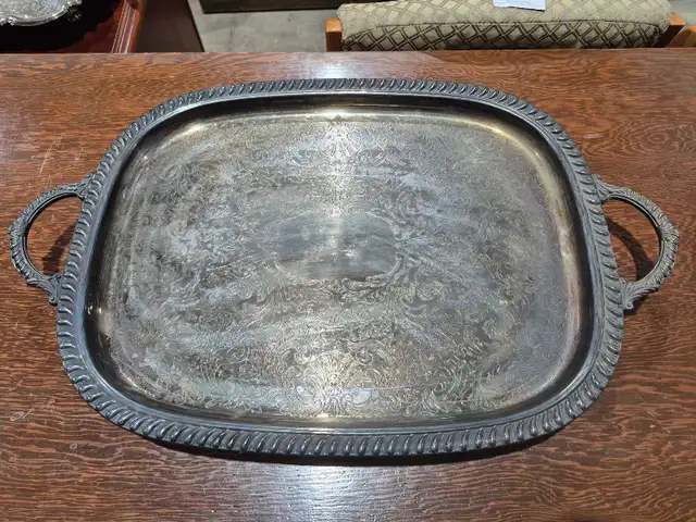 Leonard EP Brass Silver-Plated Serving Tray