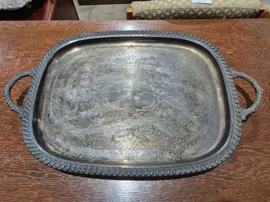 Leonard EP Brass Silver-Plated Serving Tray