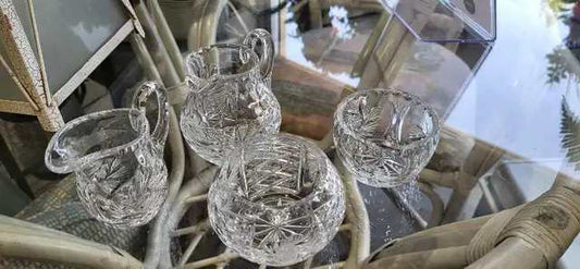 Crystal Cream and Sugar Set of 4