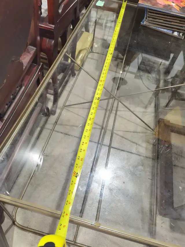 Glass Top and Brass framed Coffee Table