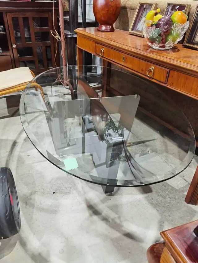 Oval Glass Coffee Table