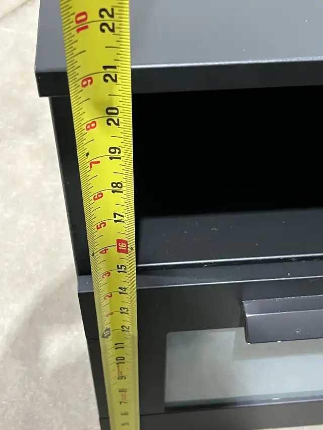 Black IKEA Nightstand with One Drawer
