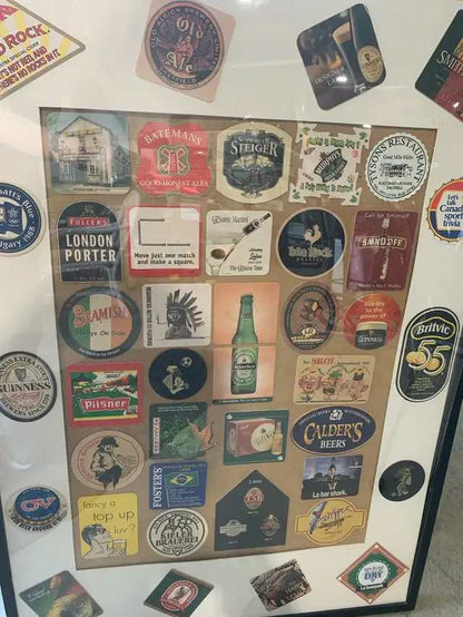 Framed Vintage Beer Coaster Collection