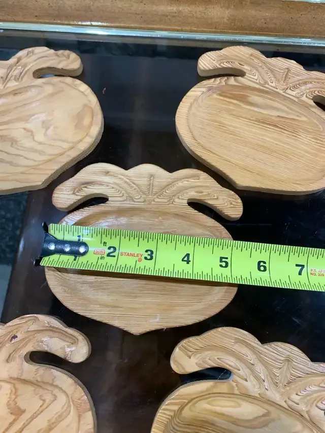 Set of 5 Wooden Turnip Shaped Coasters
