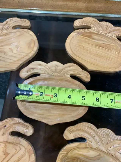 Set of 5 Wooden Turnip Shaped Coasters