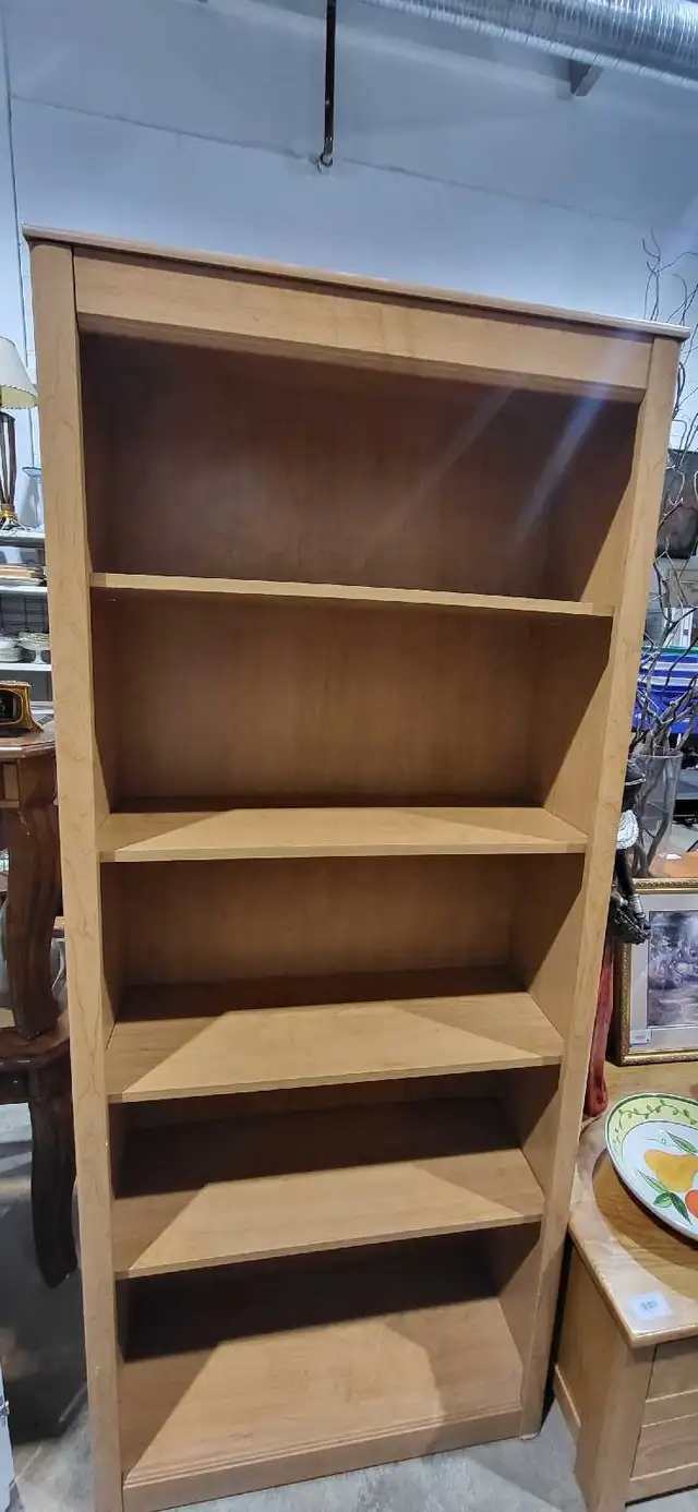 Tall Light Wood Bookcase - 5 Shelf