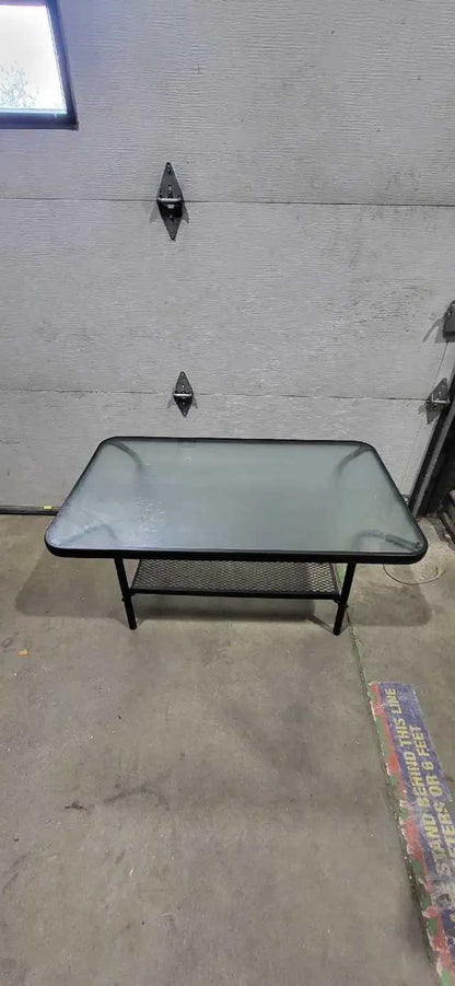 Metal and Frosted Glass Coffee Table
