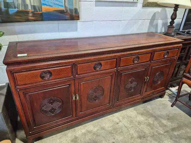 Asian Style 4 Drawer Credenza