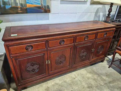 Asian Style 4 Drawer Credenza