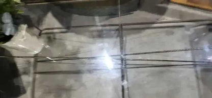 Brass and Glass Coffee Table - Industrial Style