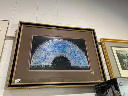 Abstract “Olan Fa” Fan Framed Print