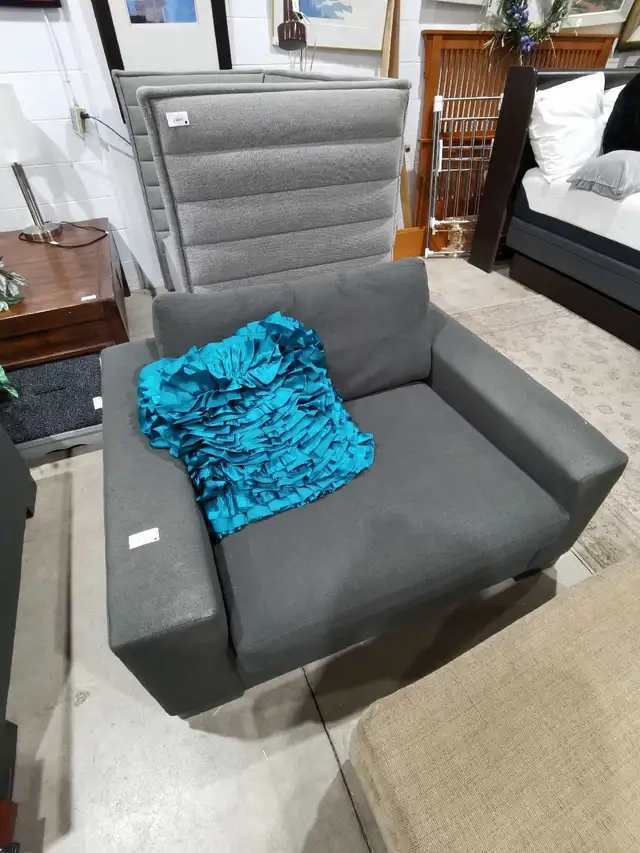 Soft cushioned Grey armchairs - 2 available