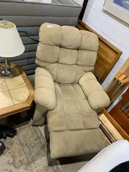 Beige Microfiber Recliner