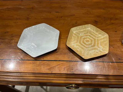 Vintage Hexagonal Glass Dish Set