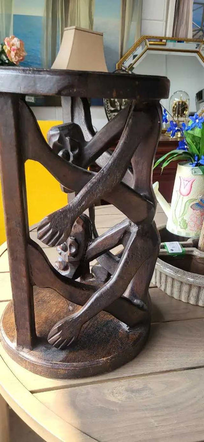 Hand-Carved Wooden Stool from Kenya