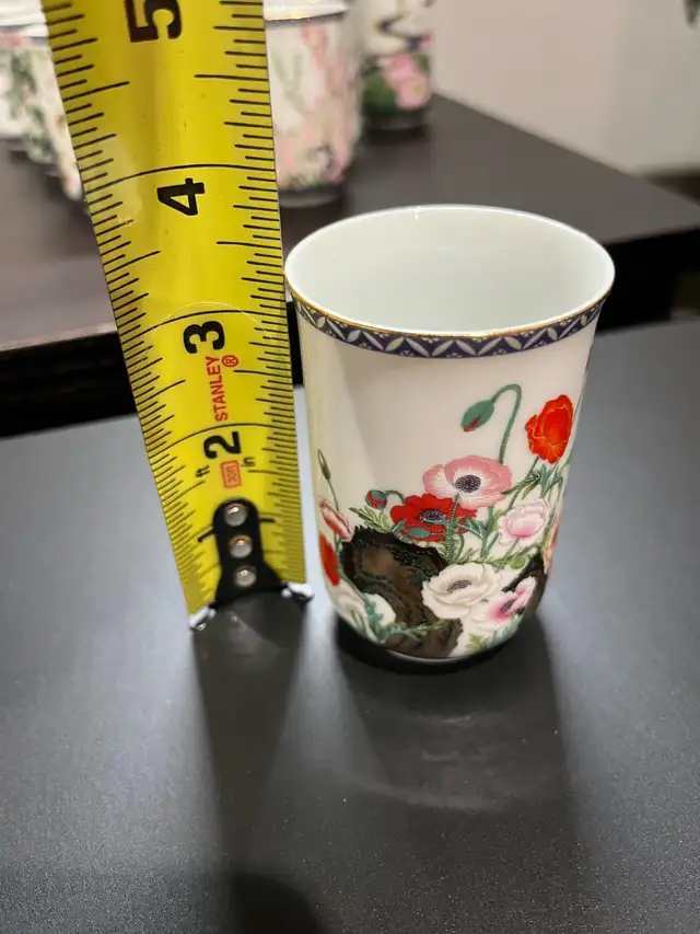 Vintage Floral Sake Cups