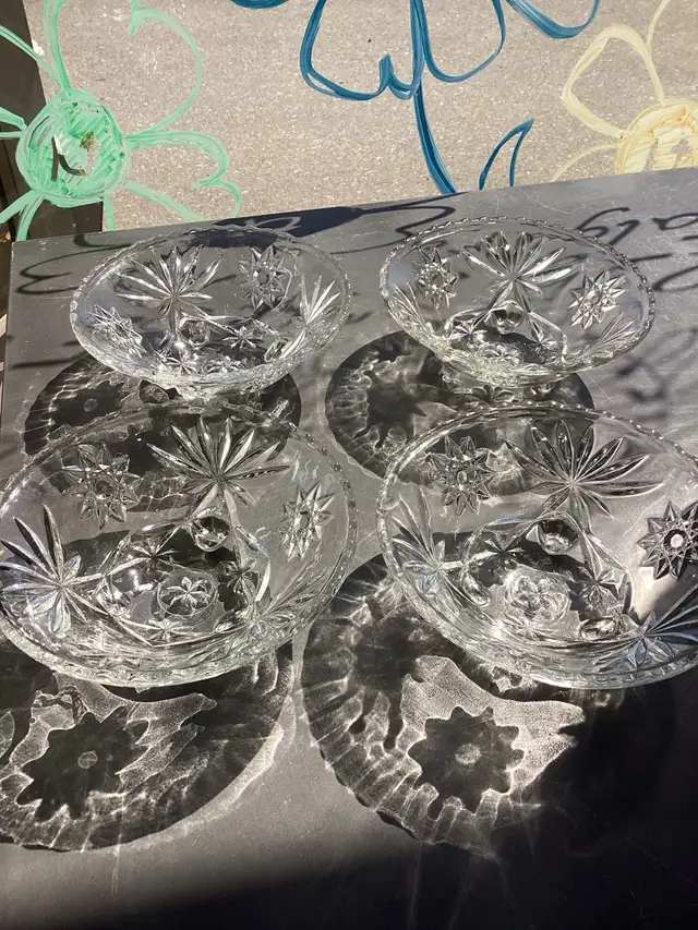 Star Pattern Glass Bowls - 4 available