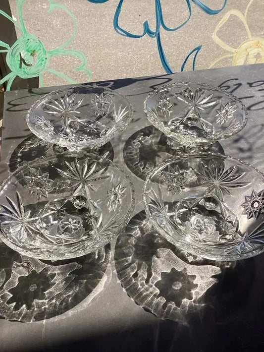 Star Pattern Glass Bowls - 4 available