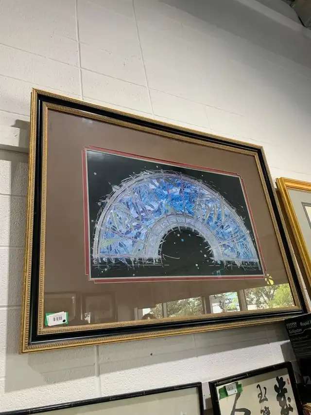 Abstract “Olan Fa” Fan Framed Print