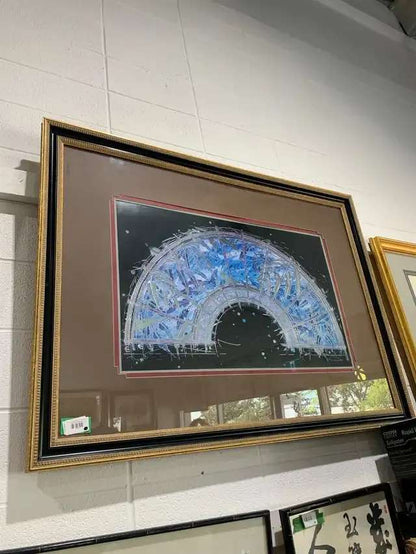 Abstract “Olan Fa” Fan Framed Print