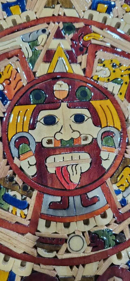 Mexican Aztec Calendar Wood Wall Art