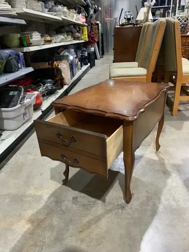 Provincial Dark Wood Side Table