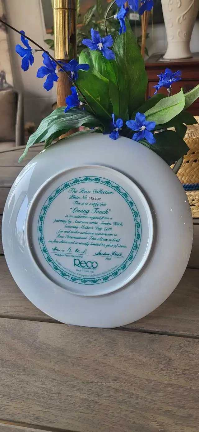 Reco Loving Touch Collector Plate
