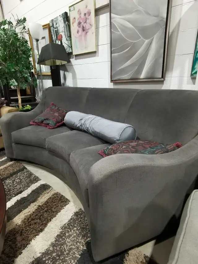 Soft Curved Grey Sofa