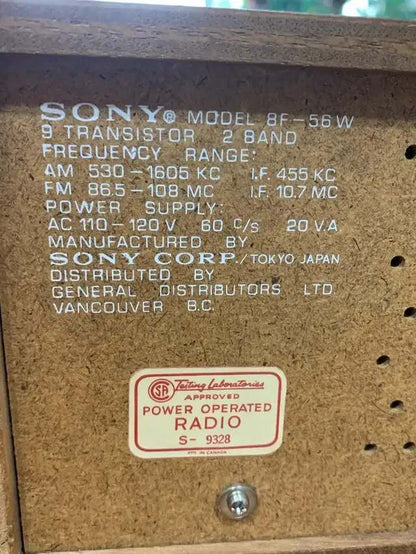Sony 8F-56W Solid State 2 Band Radio