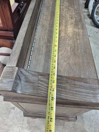 80" Wood Storage Bench with 2 Compartments