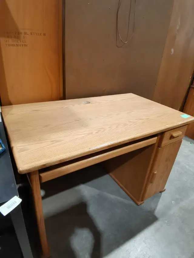 Drexel Oak Desk with cable management