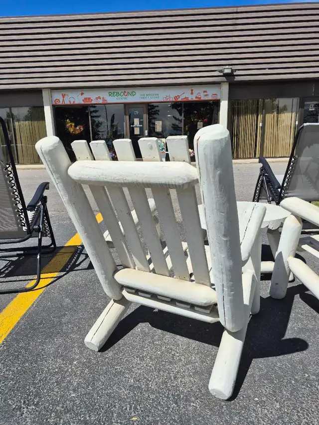 White Log Chairs and Table Set