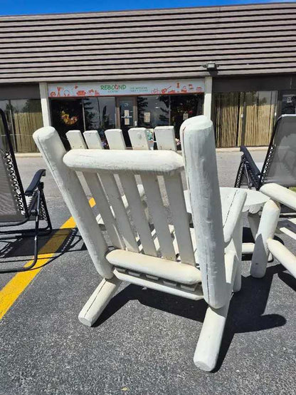 White Log Chairs and Table Set