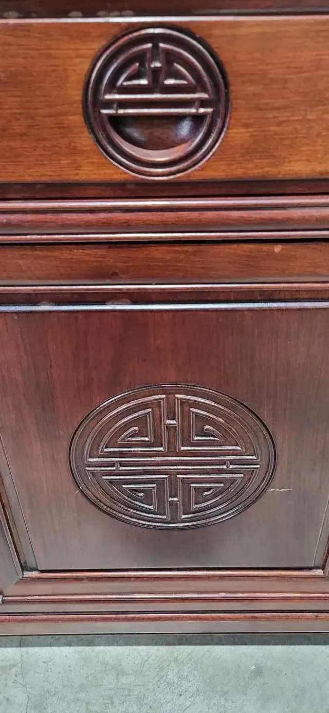 Rosewood Credenza with Shou Longevity Symbol